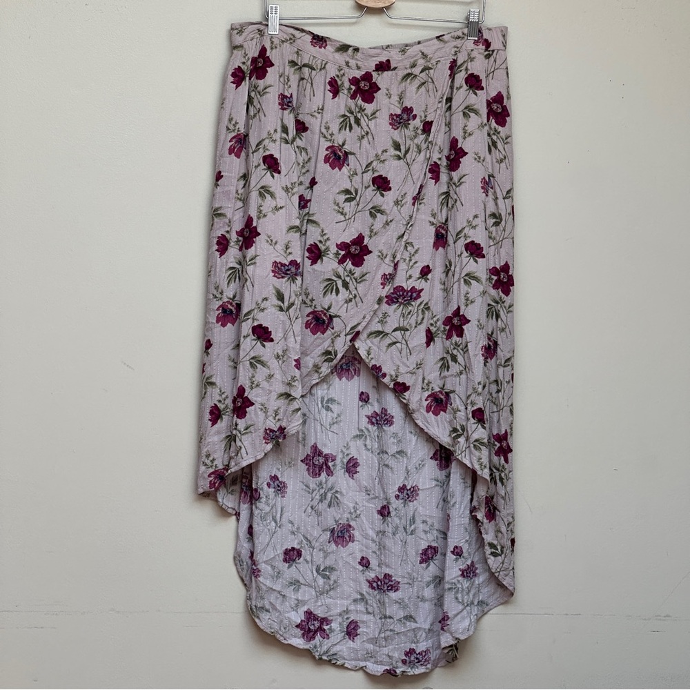 American Eagle Outfitters Floral High-Low Wrap Maxi Skirt Size XXL